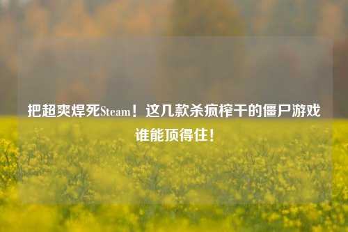 把超爽焊死Steam!这几款杀疯榨干的僵尸游戏谁能顶得住!