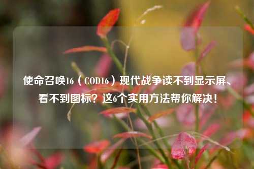 使命召唤16（COD16）现代战争读不到显示屏、看不到图标？这6个实用方法帮你解决！