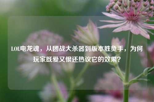 LOL电龙魂,从团战大杀器到版本胜负手,为何玩家既爱又恨还热议它的效果?