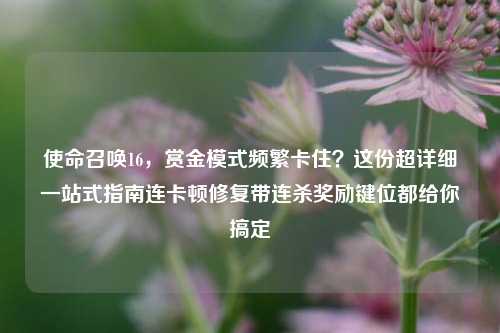 使命召唤16，赏金模式频繁卡住？这份超详细一站式指南连卡顿修复带连杀奖励键位都给你搞定