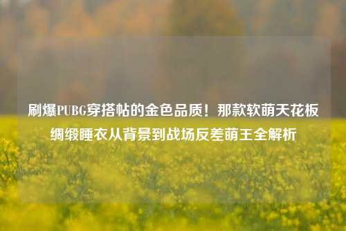刷爆PUBG穿搭帖的金色品质！那款软萌天花板绸缎睡衣从背景到战场反差萌王全解析