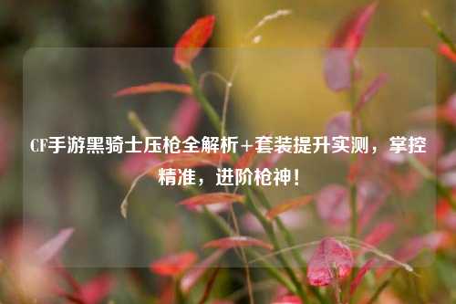 CF手游黑骑士压枪全解析+套装提升实测，掌控精准，进阶枪神！