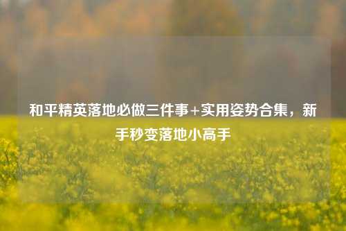 和平精英落地必做三件事+实用姿势合集,新手秒变落地小高手