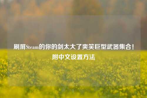 刷屏Steam的你的剑太大了爽笑巨型武器集合！附中文设置方法