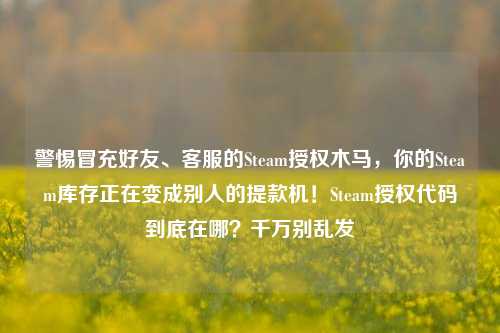 警惕冒充好友、客服的Steam授权木马，你的Steam库存正在变成别人的提款机！Steam授权代码到底在哪？千万别乱发
