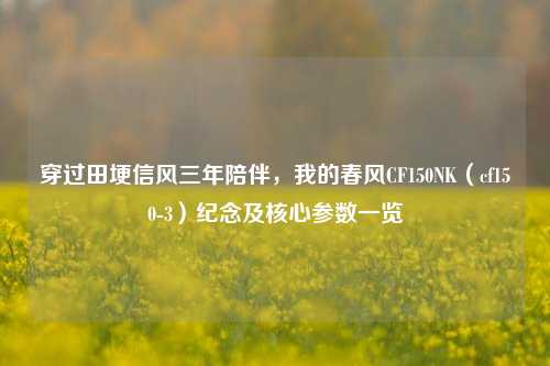 穿过田埂信风三年陪伴,我的春风CF150NK(cf150-3)纪念及核心参数一览
