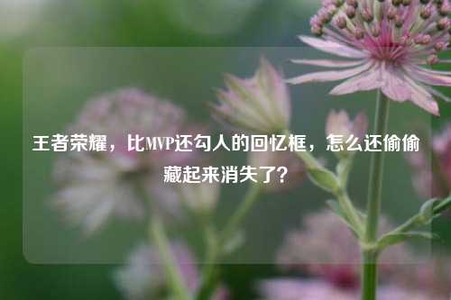 王者荣耀，比MVP还勾人的回忆框，怎么还偷偷藏起来消失了？