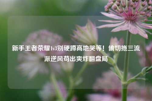 新手王者荣耀1v3别硬蹲高地哭等！偷切拖三流派逆风苟出爽炸翻盘局