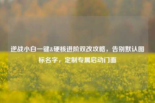 逆战小白一键&硬核进阶双改攻略,告别默认图标名字,定制专属启动门面