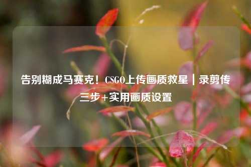 告别糊成马赛克！CSGO上传画质救星｜录剪传三步+实用画质设置