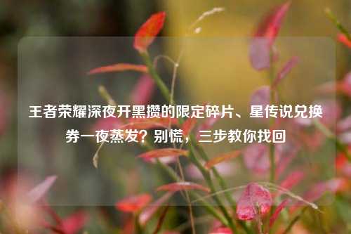 王者荣耀深夜开黑攒的限定碎片、星传说兑换券一夜蒸发？别慌，三步教你找回