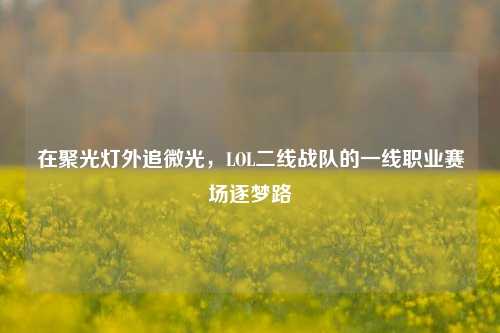 在聚光灯外追微光，LOL二线战队的一线职业赛场逐梦路