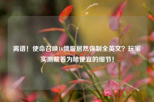 离谱！使命召唤16俄服居然强制全英文？玩家实测藏着为啥便宜的细节！