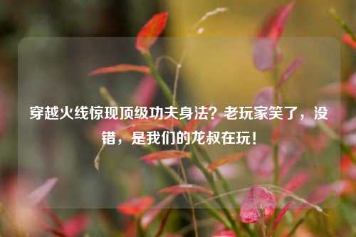穿越火线惊现顶级功夫身法?老玩家笑了,没错,是我们的龙叔在玩!