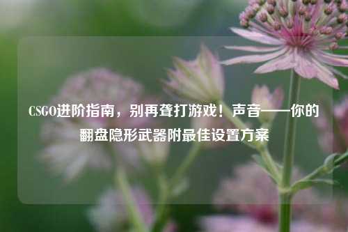 CSGO进阶指南，别再聋打游戏！声音——你的翻盘隐形武器附最佳设置方案
