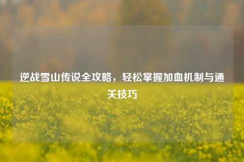 逆战雪山传说全攻略,轻松掌握加血机制与通关技巧