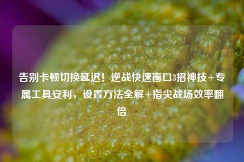 告别卡顿切换延迟!逆战快速窗口3招神技+专属工具安利,设置方法全解+指尖战场效率翻倍
