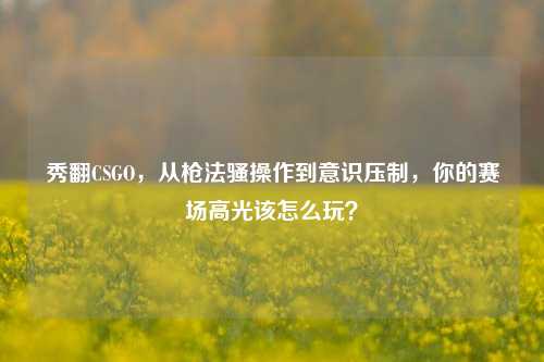 秀翻CSGO，从枪法骚操作到意识压制，你的赛场高光该怎么玩？