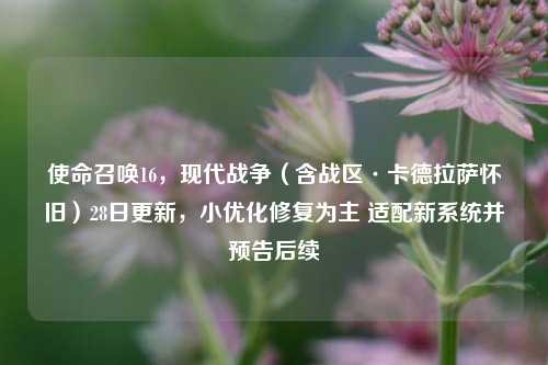 使命召唤16，现代战争（含战区·卡德拉萨怀旧）28日更新，小优化修复为主 适配新系统并预告后续