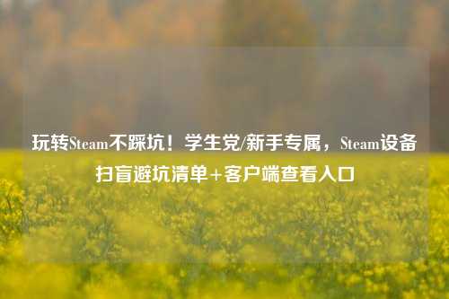 玩转Steam不踩坑!学生党/新手专属,Steam设备扫盲避坑清单+客户端查看入口