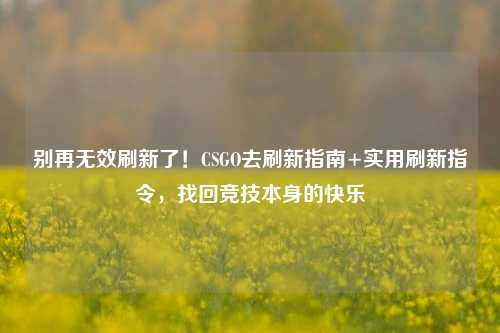 别再无效刷新了!CSGO去刷新指南+实用刷新指令,找回竞技本身的快乐