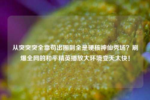 从突突突全靠苟出圈到全是硬核神仙秀场？刷爆全网的和平精英播放大环境变天太快！
