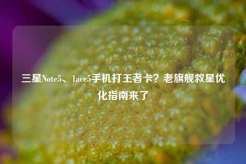 三星Note5、1ace5手机打王者卡?老旗舰救星优化指南来了