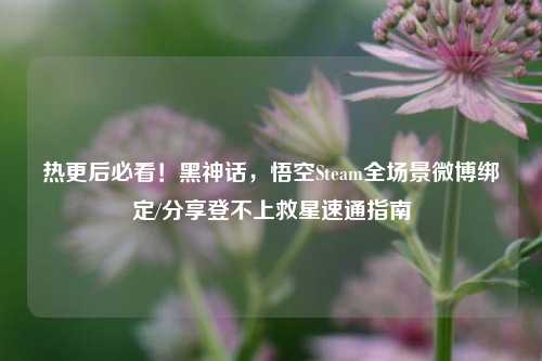 热更后必看!黑神话,悟空Steam全场景微博绑定/分享登不上救星速通指南