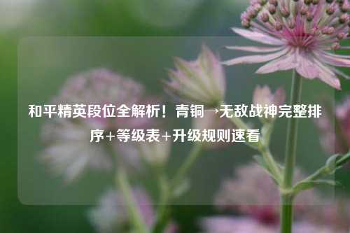 和平精英段位全解析！青铜→无敌战神完整排序+等级表+升级规则速看