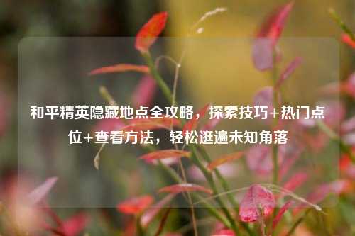 和平精英隐藏地点全攻略，探索技巧+热门点位+查看方法，轻松逛遍未知角落