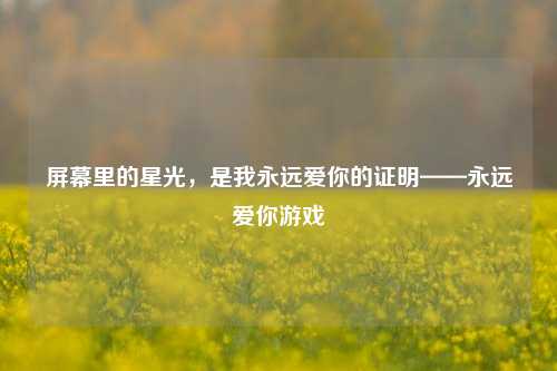 屏幕里的星光,是我永远爱你的证明——永远爱你游戏
