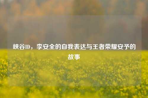 峡谷ID，李安全的自我表达与王者荣耀安予的故事
