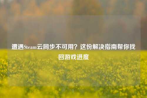 遭遇Steam云同步不可用？这份解决指南帮你找回游戏进度