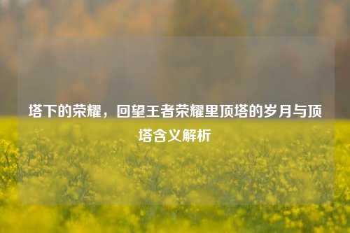 塔下的荣耀，回望王者荣耀里顶塔的岁月与顶塔含义解析