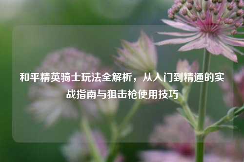 和平精英骑士玩法全解析，从入门到精通的实战指南与狙击枪使用技巧