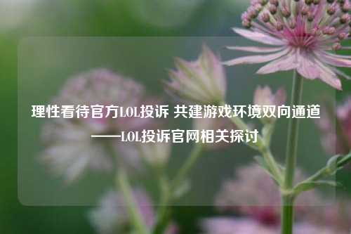 理性看待官方LOL投诉 共建游戏环境双向通道——LOL投诉官网相关探讨