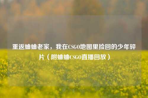 重返蛐蛐老家，我在CSGO地图里捡回的少年碎片（附蛐蛐CSGO直播回放）