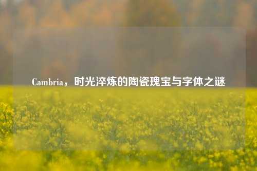 Cambria,时光淬炼的陶瓷瑰宝与字体之谜