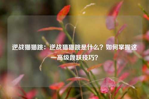 逆战猫猫跳:逆战猫猫跳是什么?如何掌握这一高级跳跃技巧?