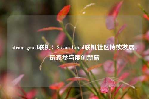 steam gmod联机：Steam Gmod联机社区持续发展，玩家参与度创新高