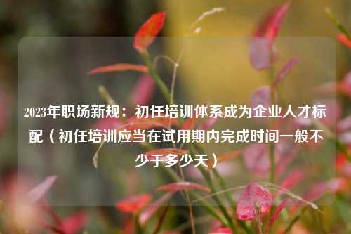 2023年职场新规:初任培训体系成为企业人才标配(初任培训应当在试用期内完成时间一般不少于多少天)