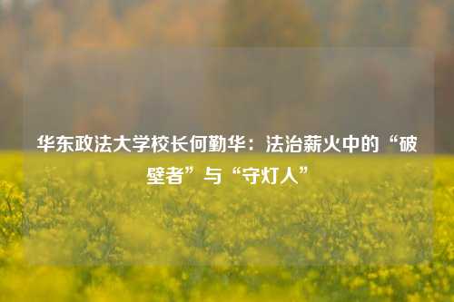 华东政法大学校长何勤华：法治薪火中的“破壁者”与“守灯人”