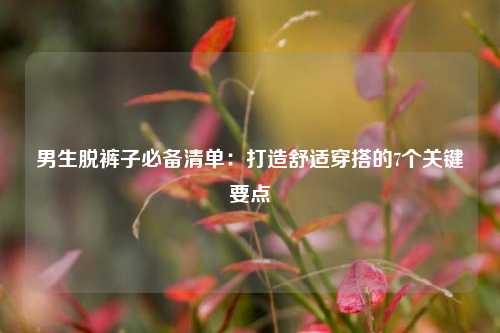 男生脱裤子必备清单:打造舒适穿搭的7个关键要点