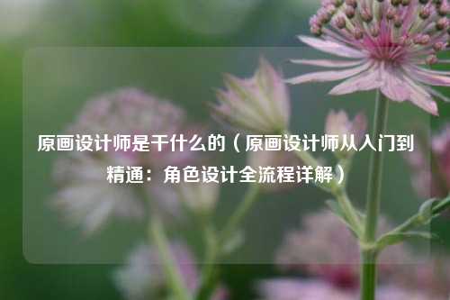 原画设计师是干什么的(原画设计师从入门到精通:角色设计全流程详解)