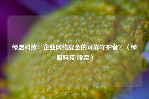 绿盟科技:企业网络安全的可靠守护者?(绿盟科技 股票)